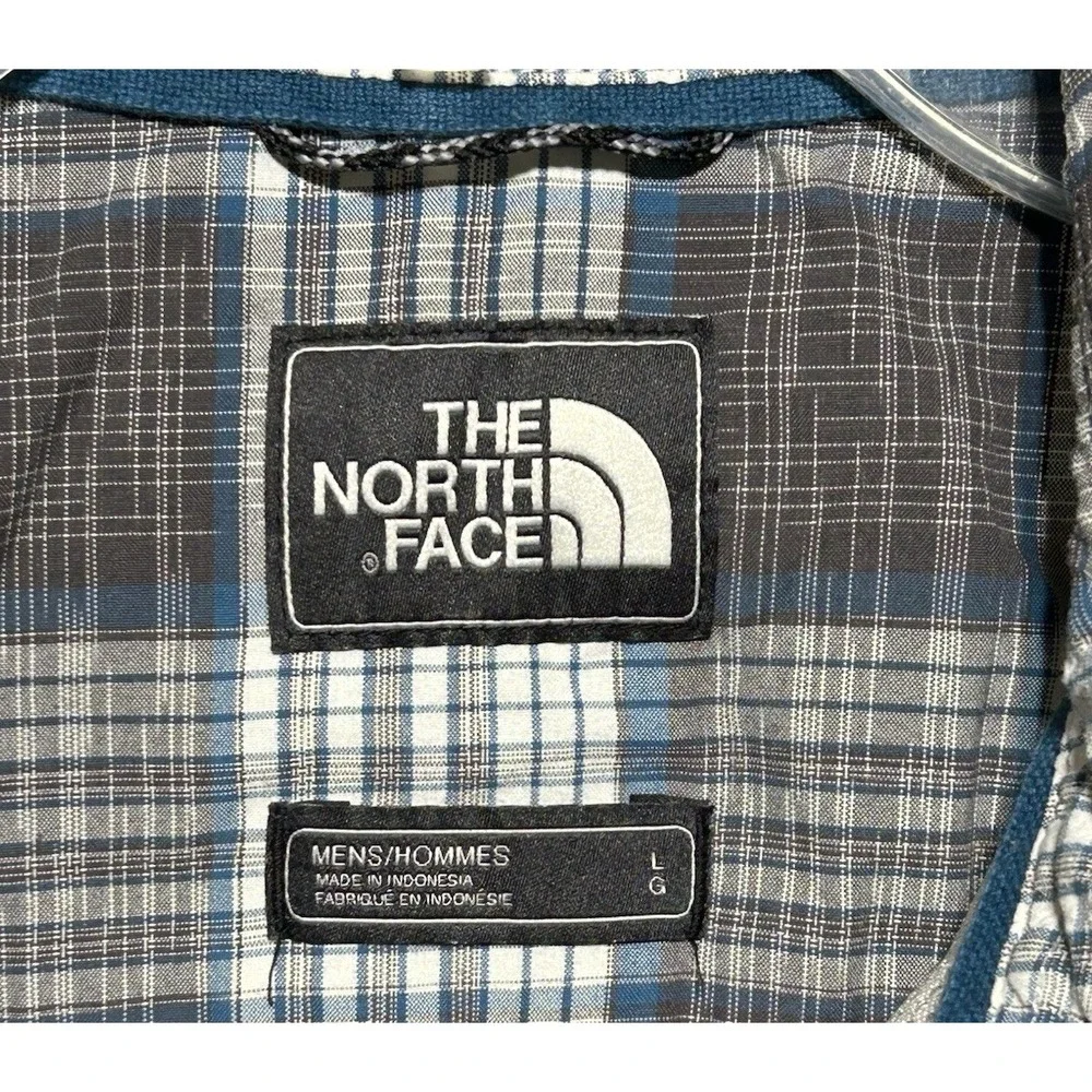 The North Face Black Plaid Button Down Shirt Short Sleeve Mens Size L‎ Gorpcore
